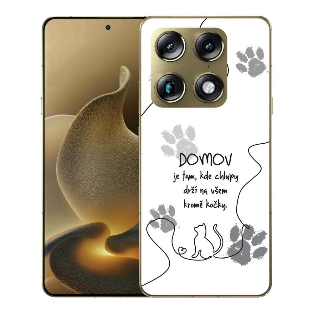 Gelový kryt mmCase na Motorola Signature - kočičí motiv bílé pozadí