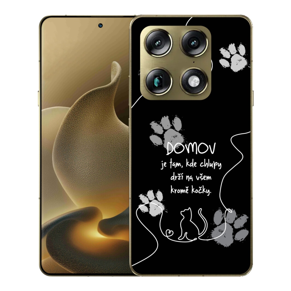 Gelový kryt mmCase na Motorola Signature - kočičí motiv černé pozadí