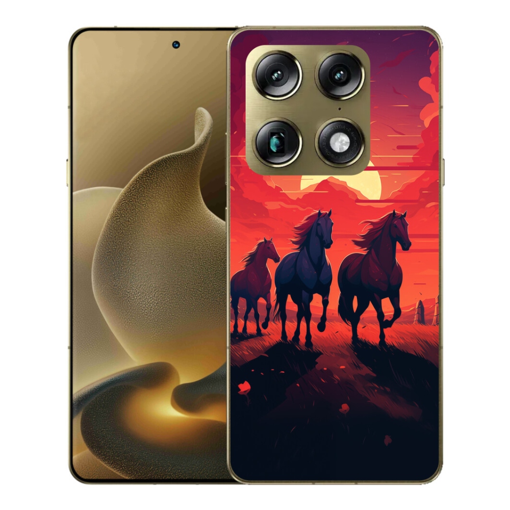 Gelový kryt mmCase na Motorola Signature - koně a západ slunce
