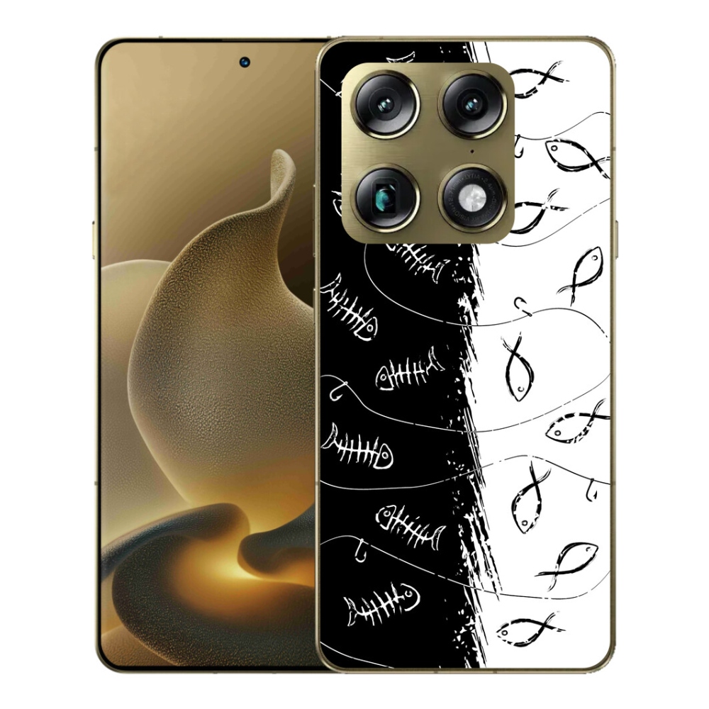 Gelový kryt mmCase na Motorola Signature - kostry a rybky