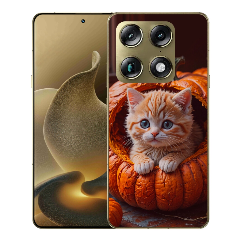 Gelový kryt mmCase na Motorola Signature - kotě a dýně 2