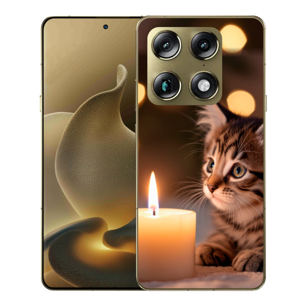 Gelový kryt mmCase na Motorola Signature - kotě a svíčka