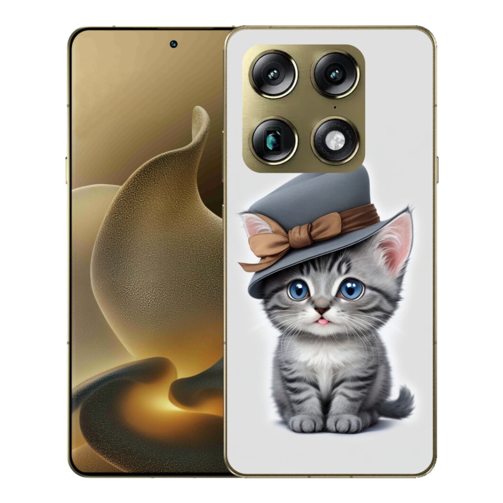 Gelový kryt mmCase na Motorola Signature - kotě s kloboukem