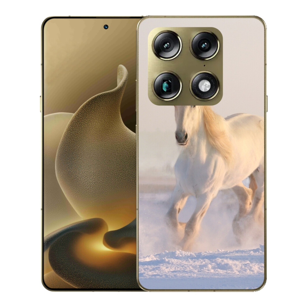 Gelový kryt mmCase na Motorola Signature - kůň ve sněhu