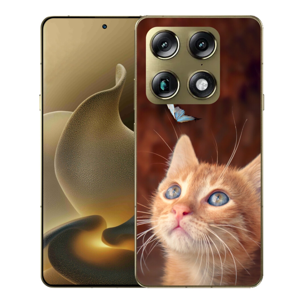 Gelový kryt mmCase na Motorola Signature - motýl a kotě