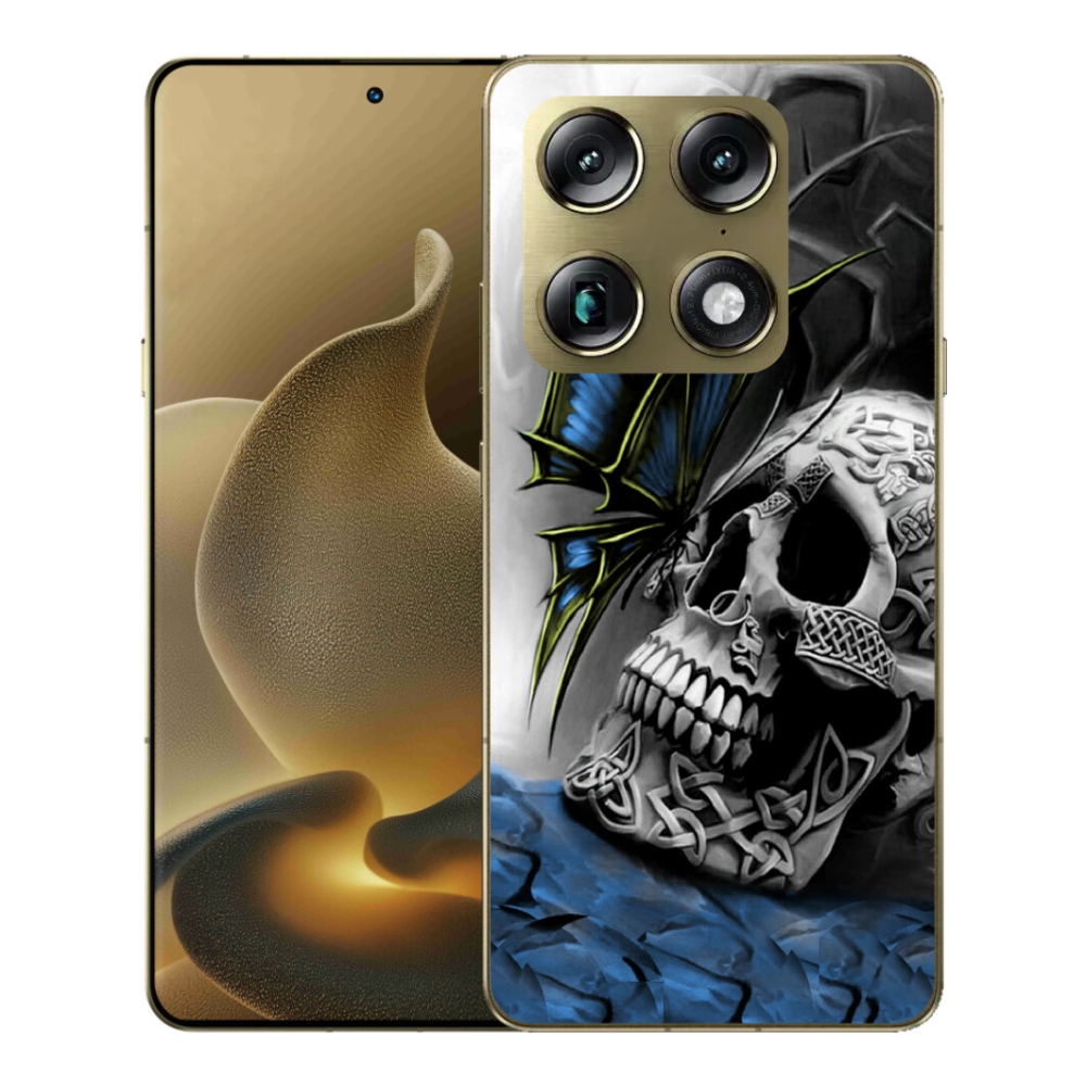 Gelový kryt mmCase na Motorola Signature - motýl a lebka