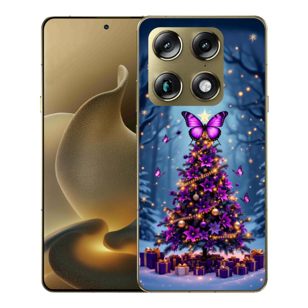 Gelový kryt mmCase na Motorola Signature - motýlí vánoční stromek