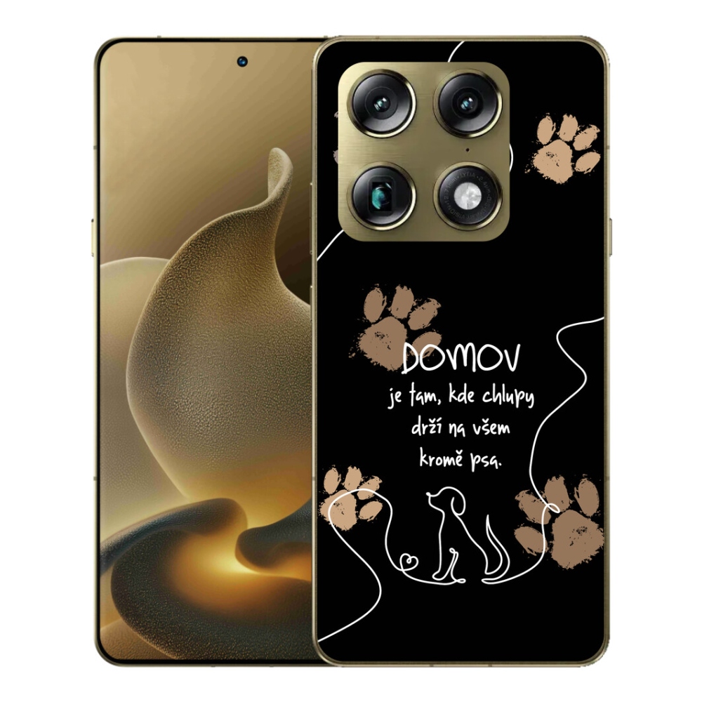 Gelový kryt mmCase na Motorola Signature - psí motiv černé pozadí