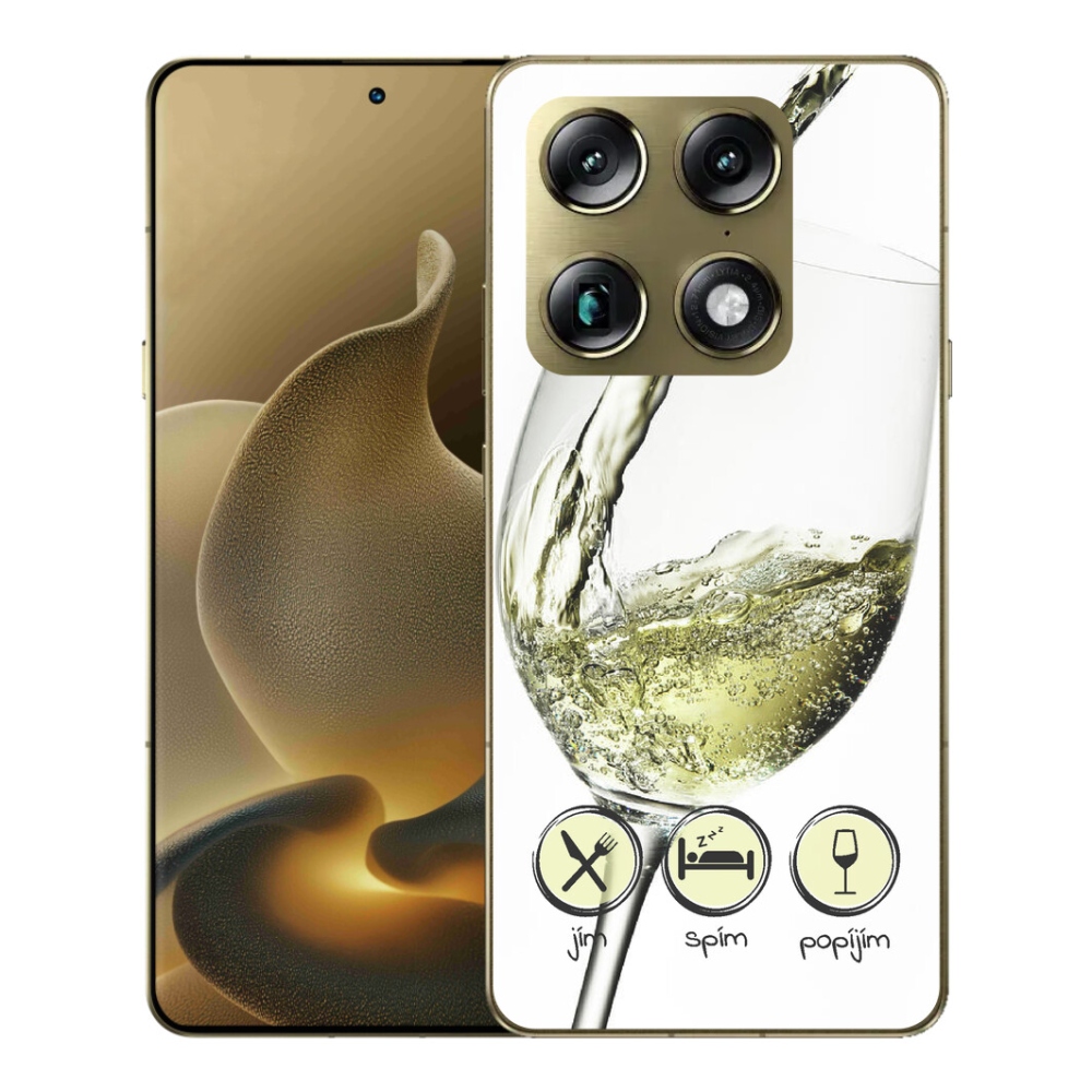 Gelový kryt mmCase na Motorola Signature - sklenička vína bílé