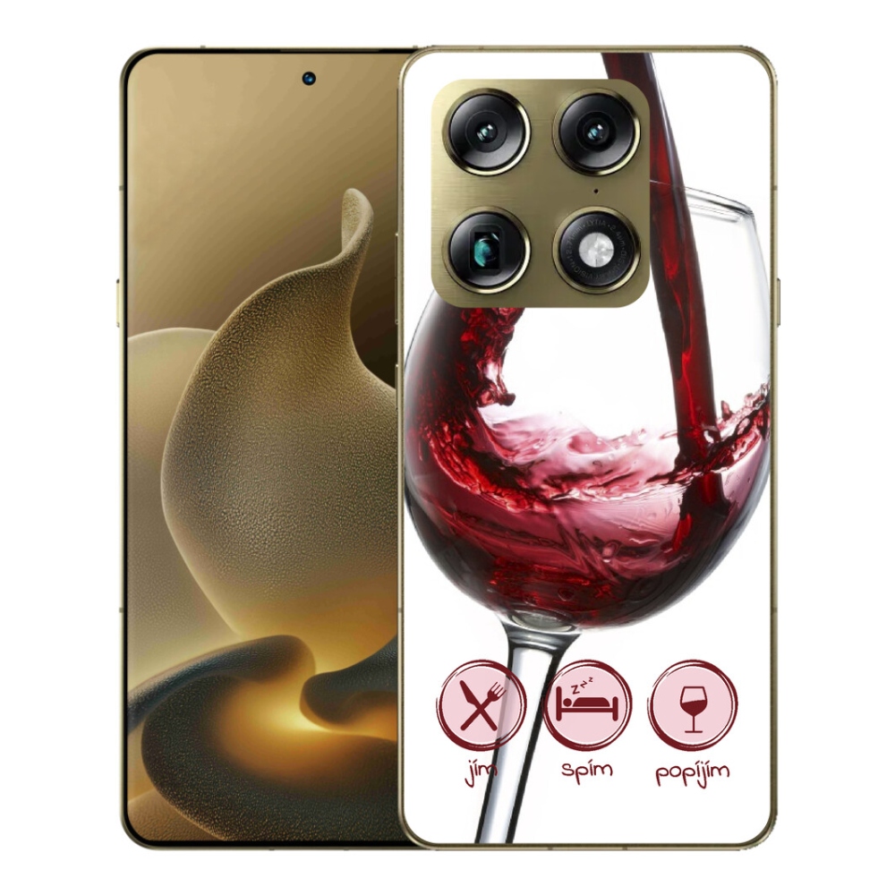 Gelový kryt mmCase na Motorola Signature - sklenička vína červené