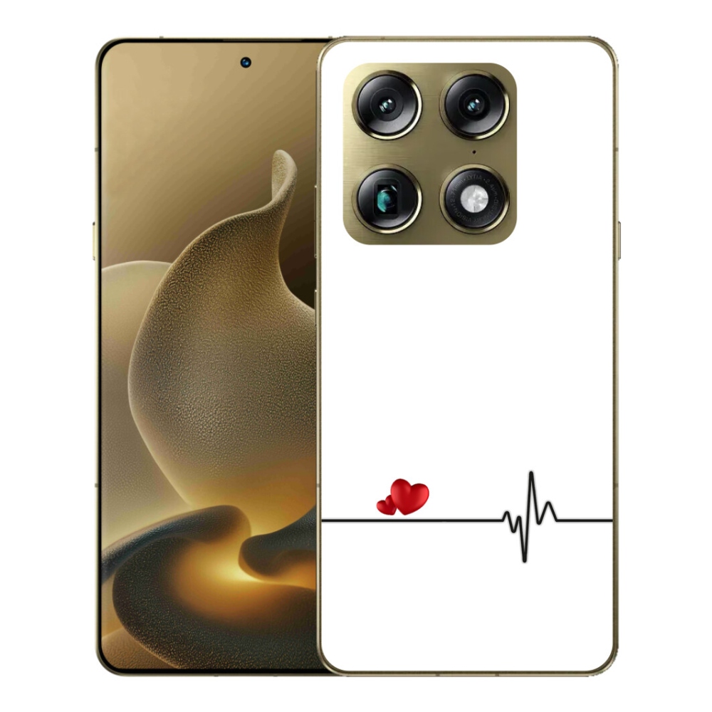 Gelový kryt mmCase na Motorola Signature - srdce a tep bílé pozadí