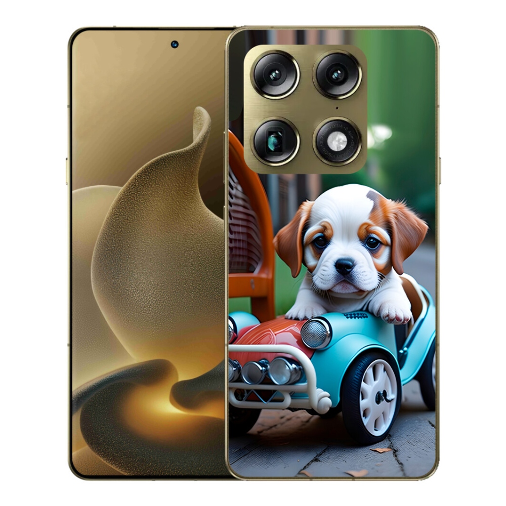 Gelový kryt mmCase na Motorola Signature - štěně v retro autě