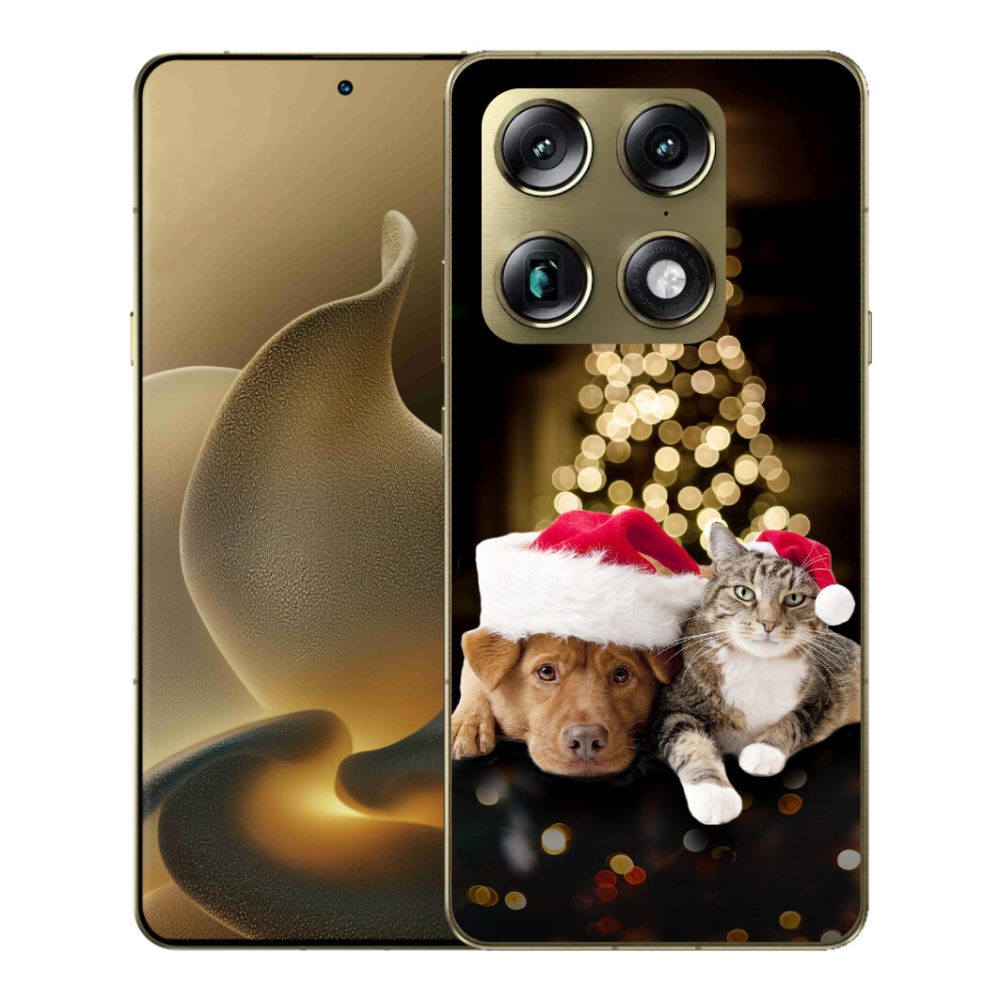 Gelový kryt mmCase na Motorola Signature - vánoční pes a kočka