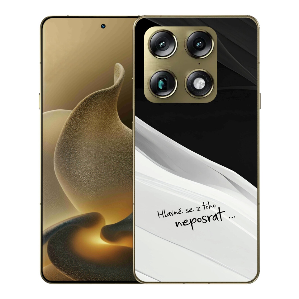 Gelový kryt mmCase na Motorola Signature - vtipný text 13 bíločerné pozadí