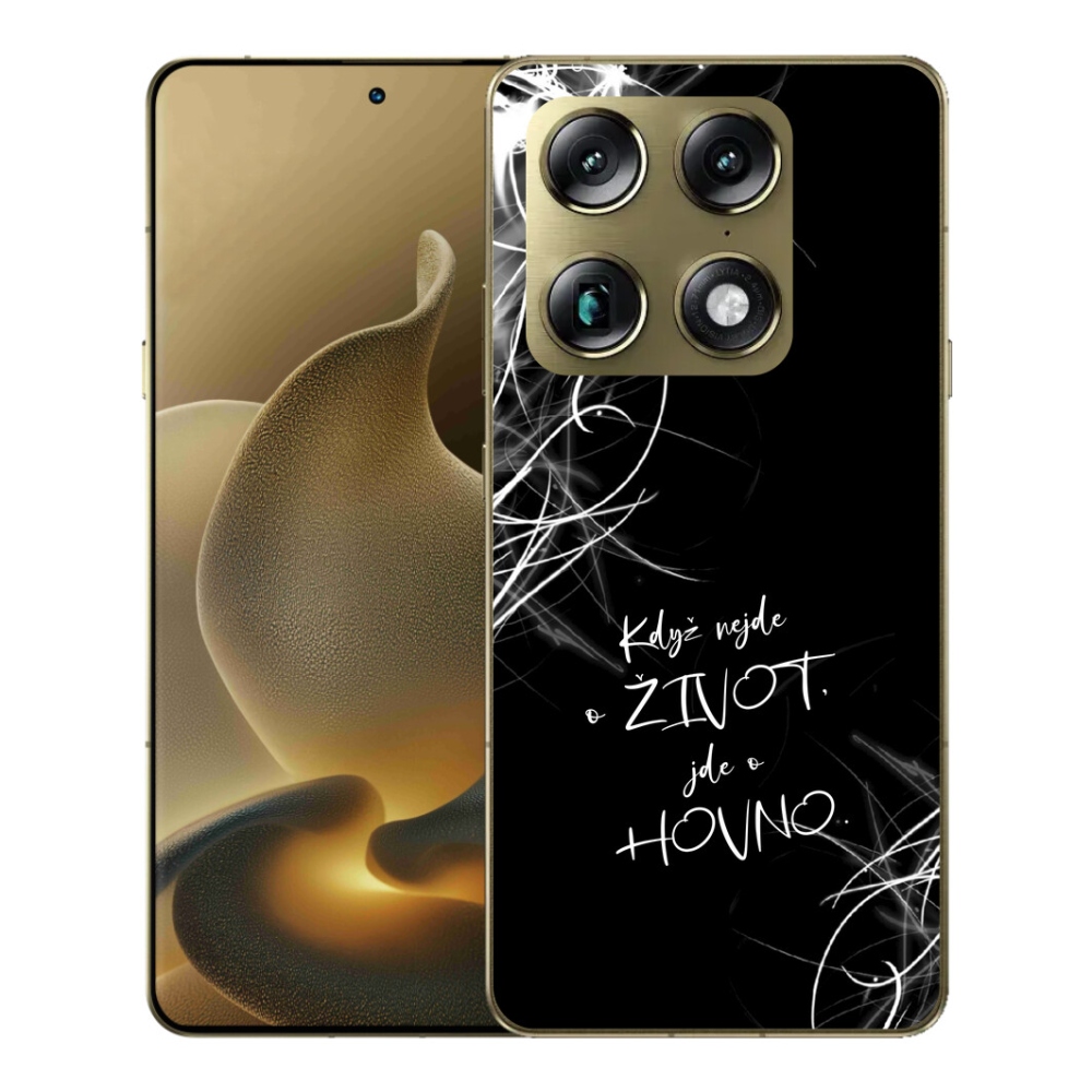 Gelový kryt mmCase na Motorola Signature - vtipný text 16 černé pozadí