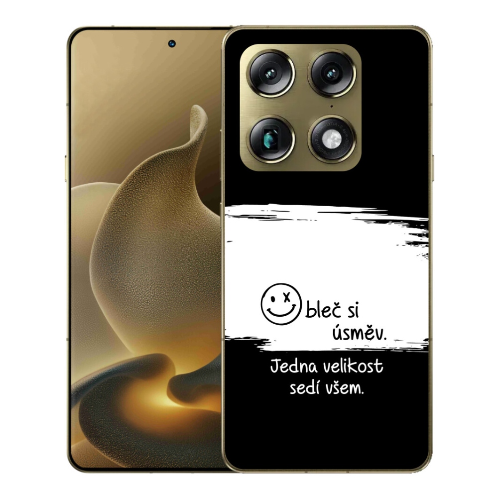 Gelový kryt mmCase na Motorola Signature - vtipný text 8 bíločerné pozadí