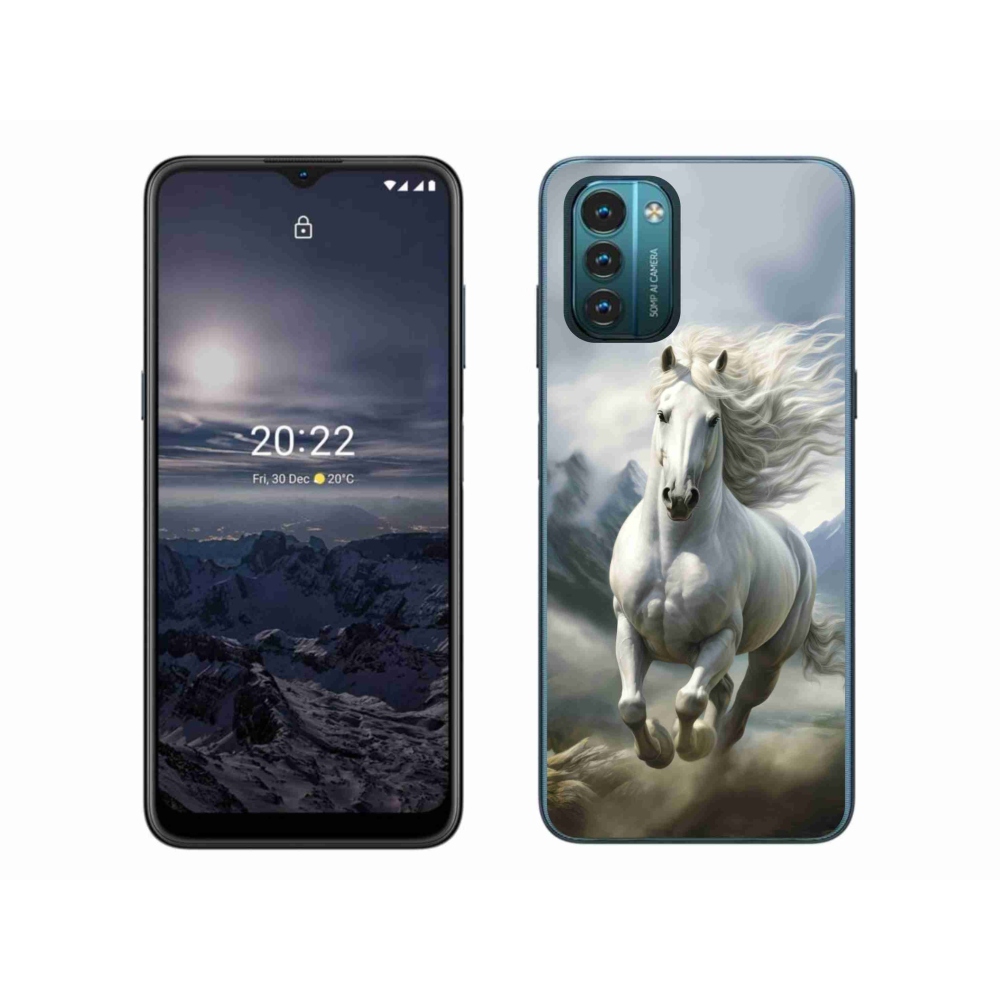 Gelový kryt mmCase na Nokia G11/G21 - běžící bílý kůň 3