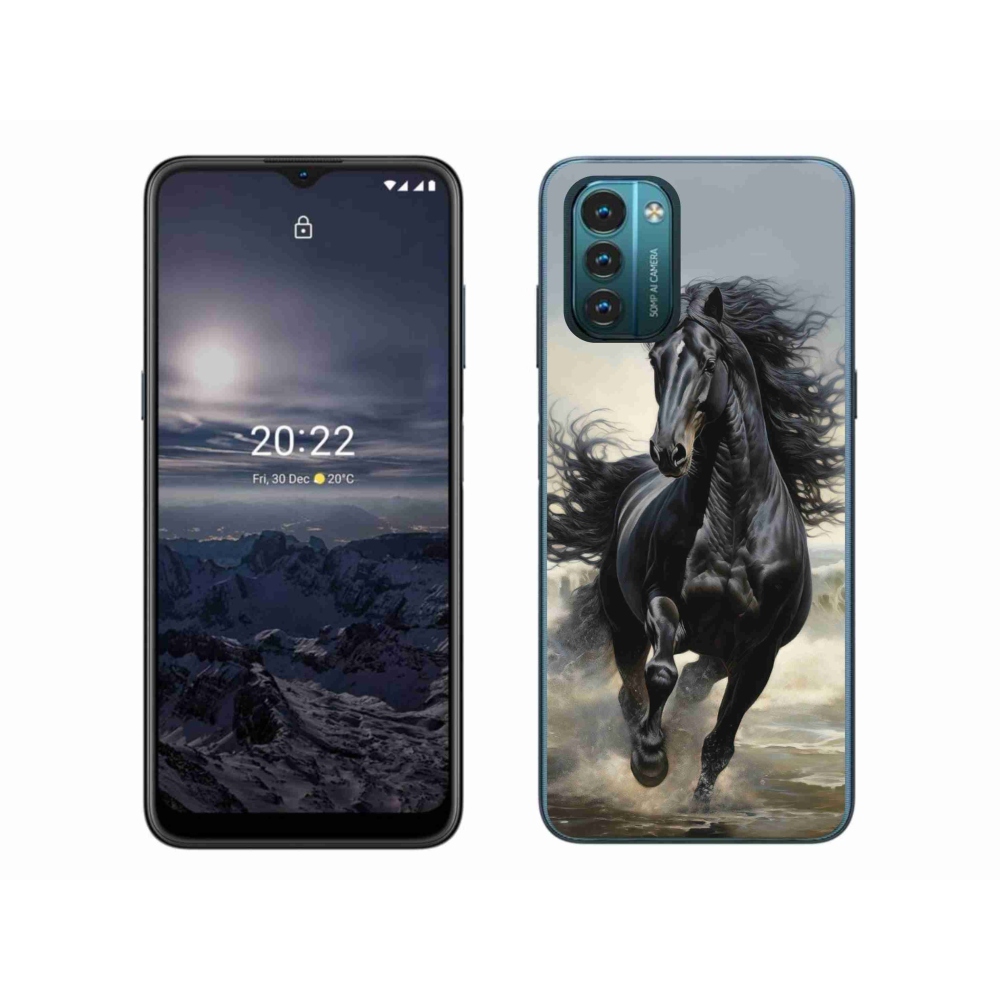 Gelový kryt mmCase na Nokia G11/G21 - běžící černý kůň
