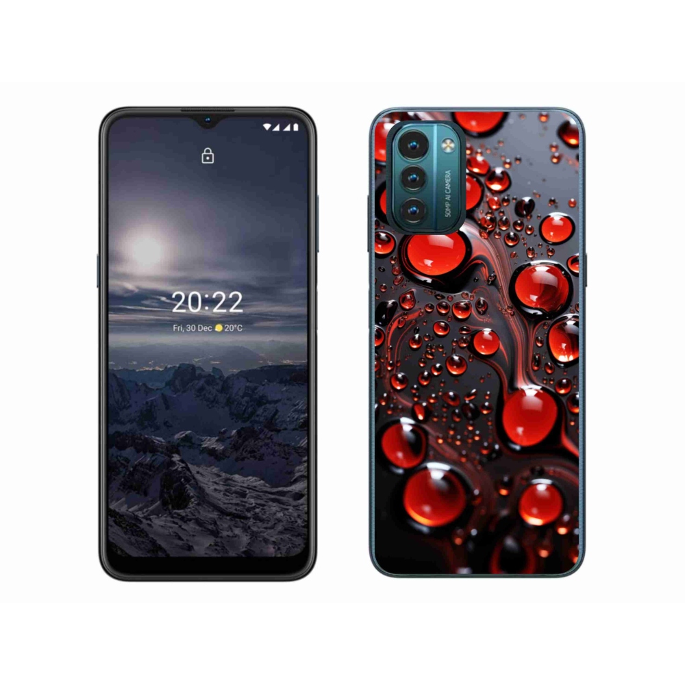Gelový kryt mmCase na Nokia G11/G21 - červené kapky 2