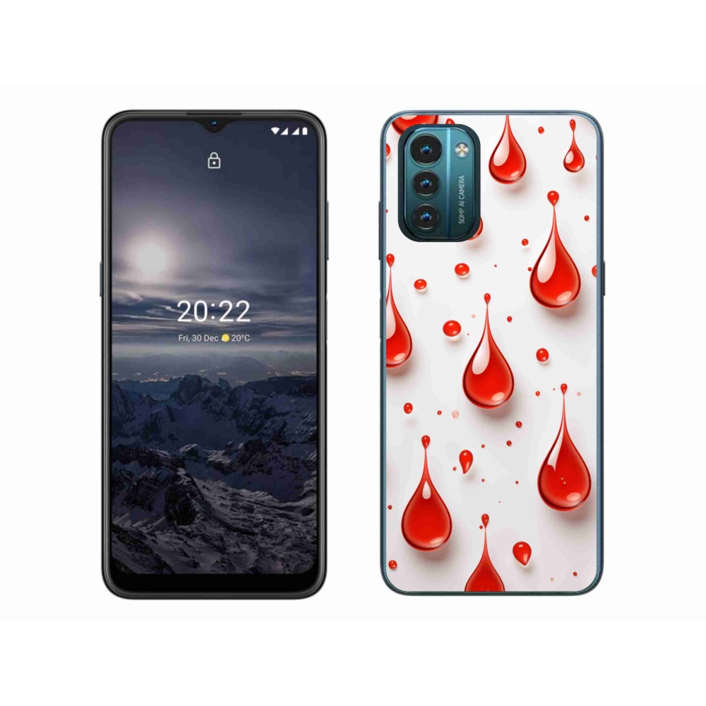 Gelový kryt mmCase na Nokia G11/G21 - červené kapky