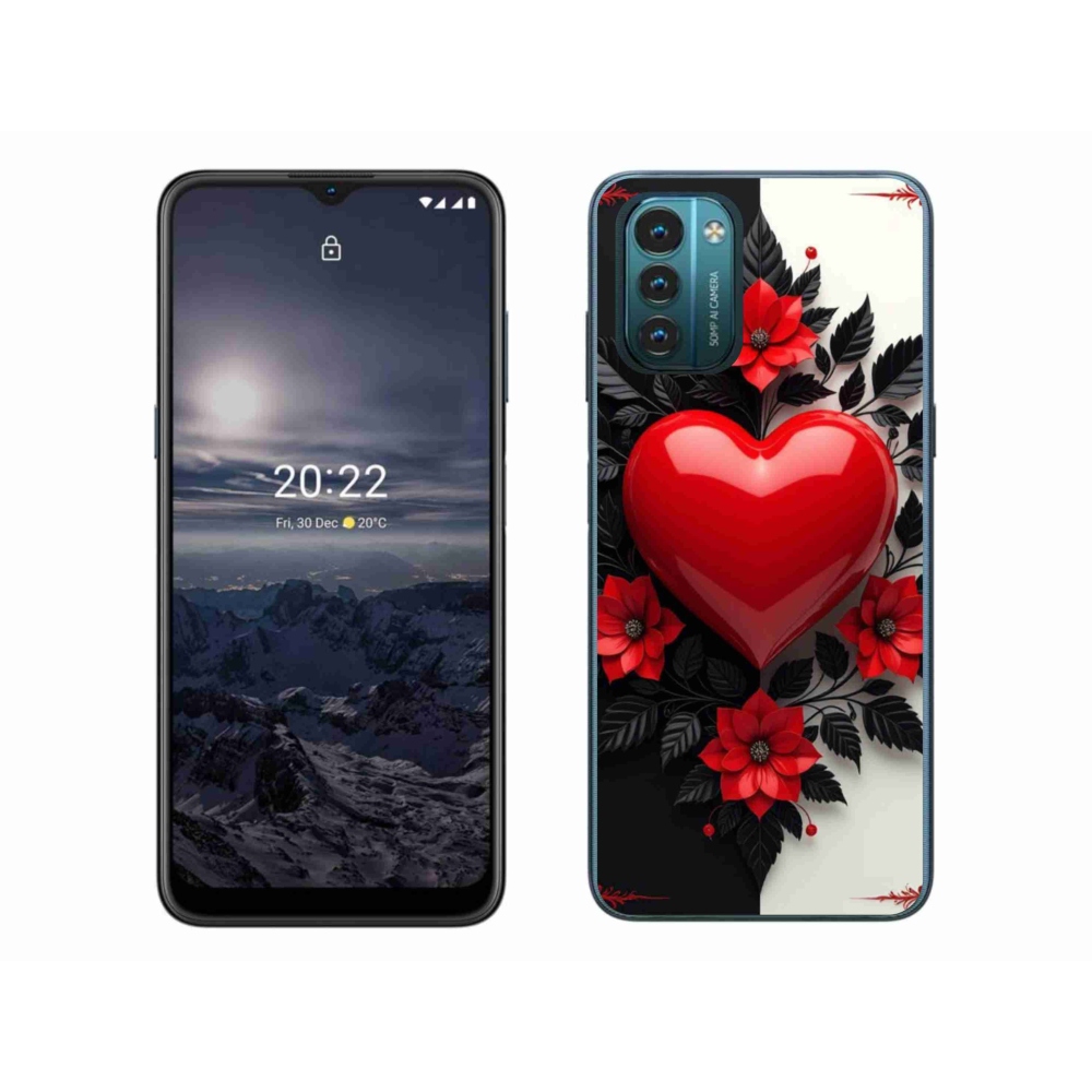 Gelový kryt mmCase na Nokia G11/G21 - červené srdce