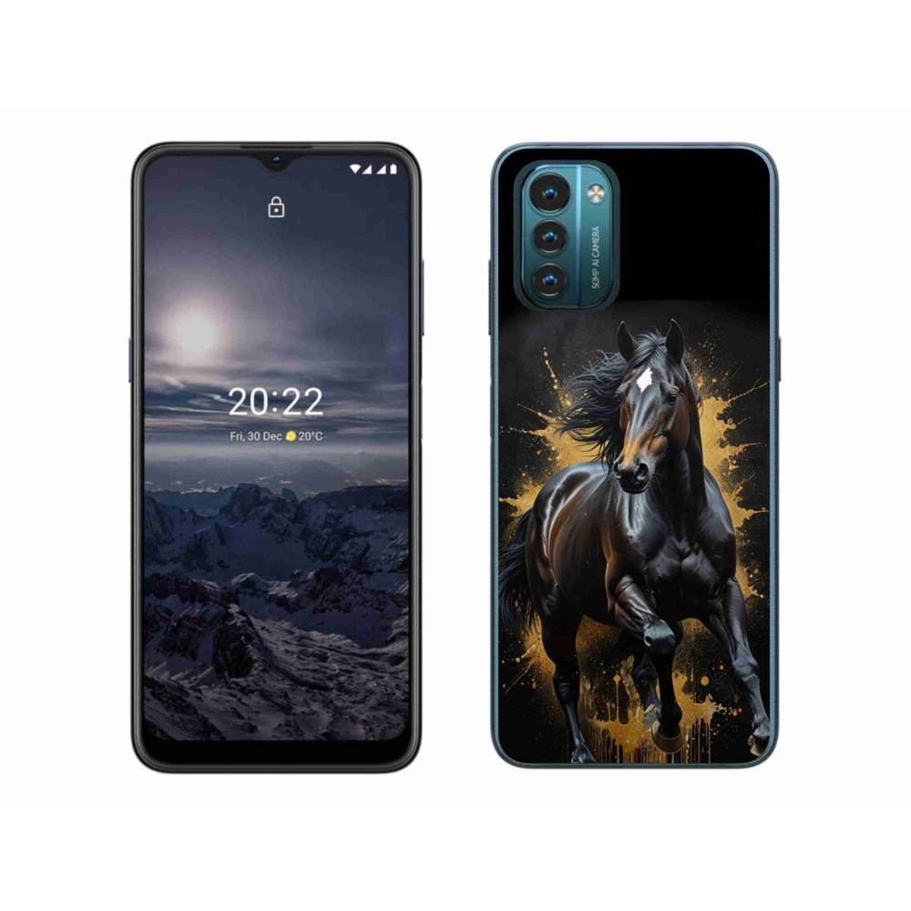 Gelový kryt mmCase na Nokia G11/G21 - elegantní černý hřebec