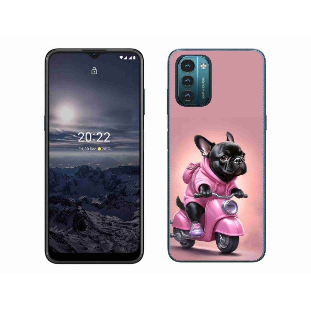 Gelový kryt mmCase na Nokia G11/G21 - francouzský buldoček na skútru