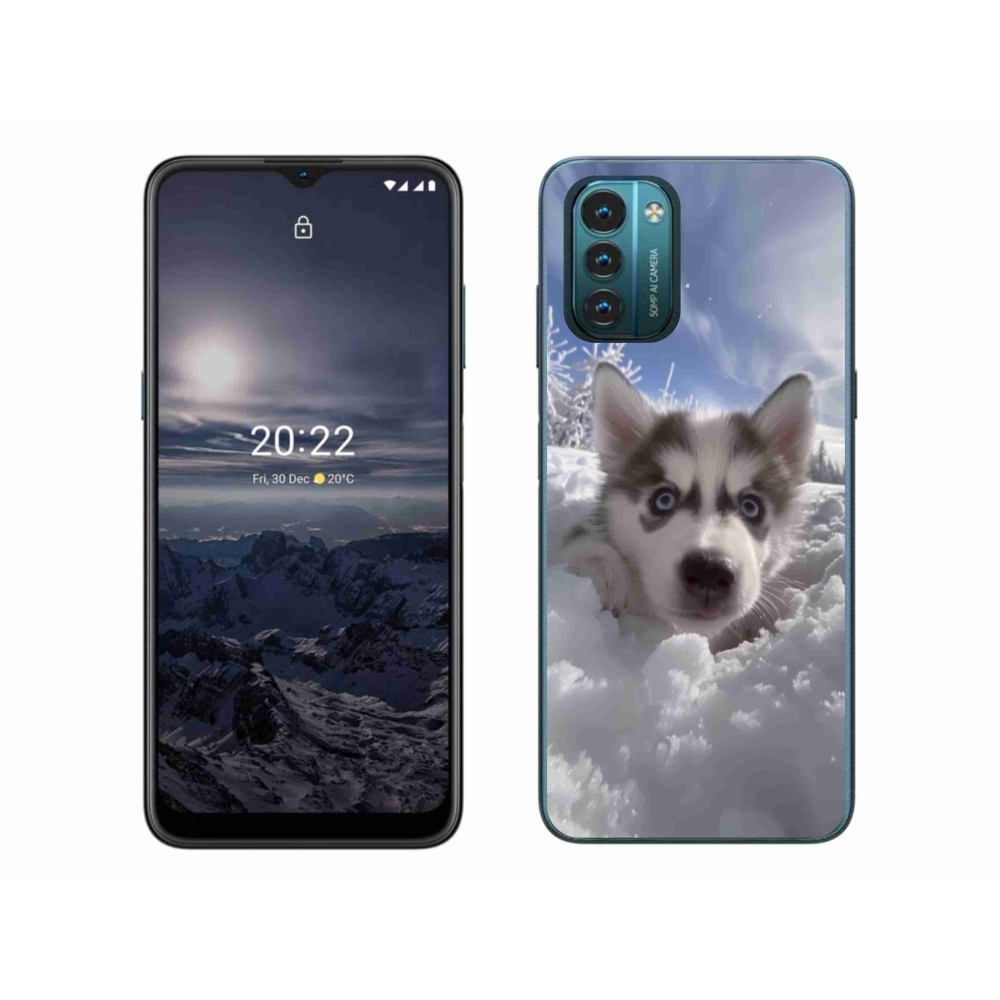 Gelový kryt mmCase na Nokia G11/G21 - husky ve sněhu