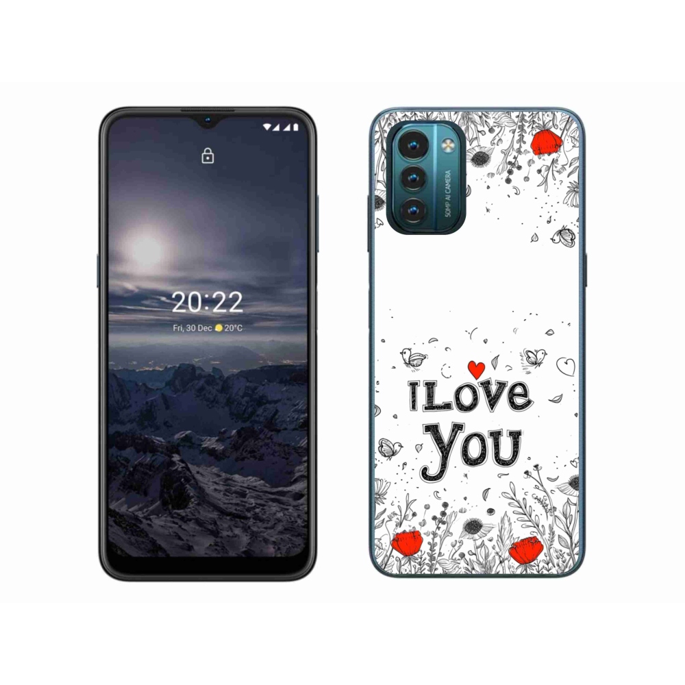 Gelový kryt mmCase na Nokia G11/G21 - I love you bílé pozadí