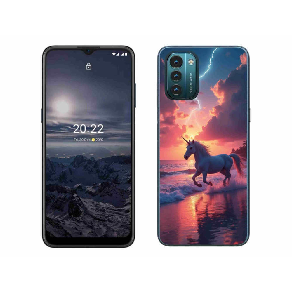 Gelový kryt mmCase na Nokia G11/G21 - jednorožec na pláži
