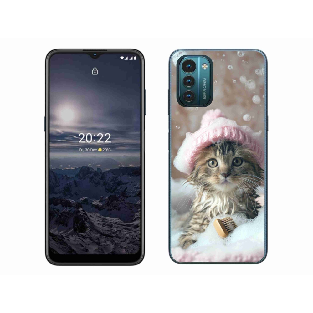 Gelový kryt mmCase na Nokia G11/G21 - kotě a koupel