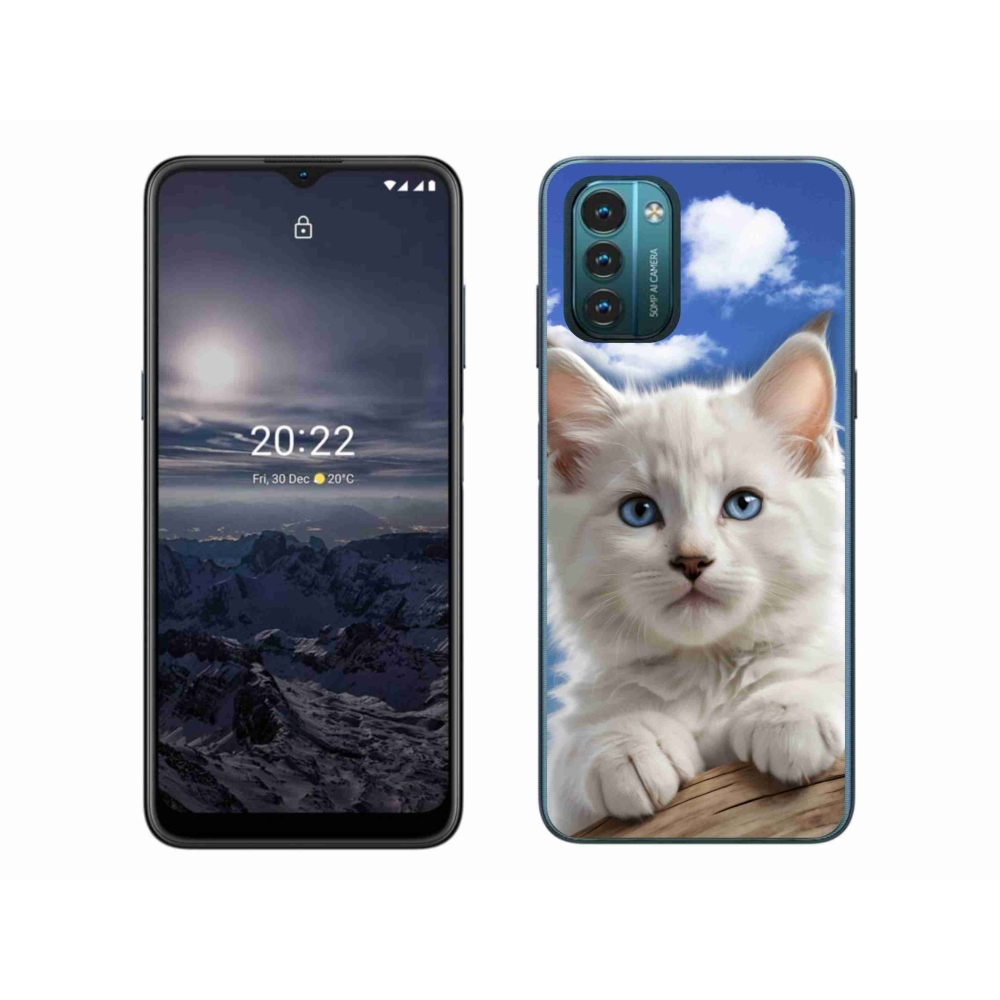 Gelový kryt mmCase na Nokia G11/G21 - kotě a oblaka