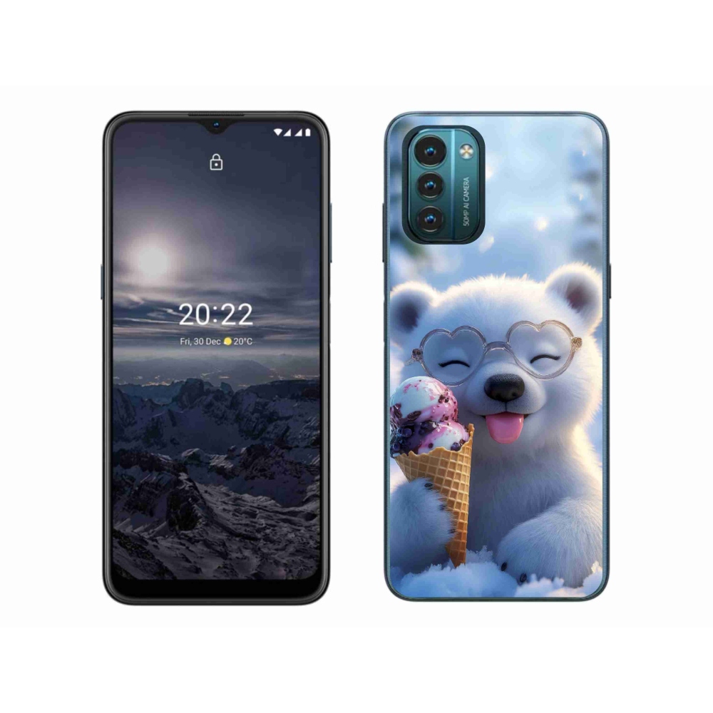 Gelový kryt mmCase na Nokia G11/G21 - medvídek se zmrzlinou