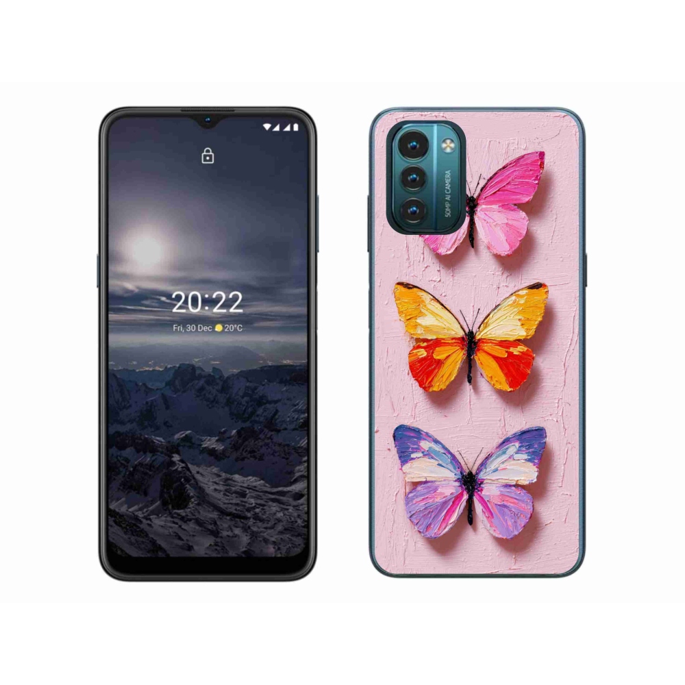 Gelový kryt mmCase na Nokia G11/G21 - motýlí trojice