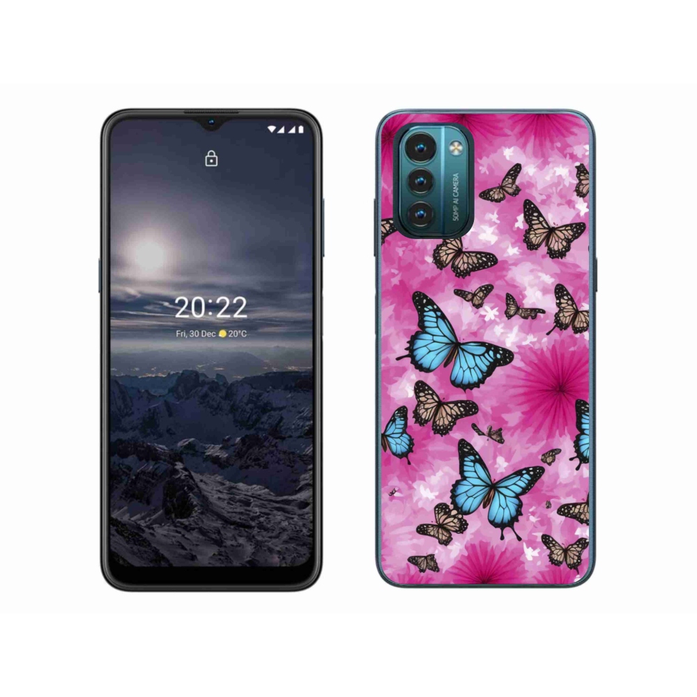 Gelový kryt mmCase na Nokia G11/G21 - motýlí zahrada