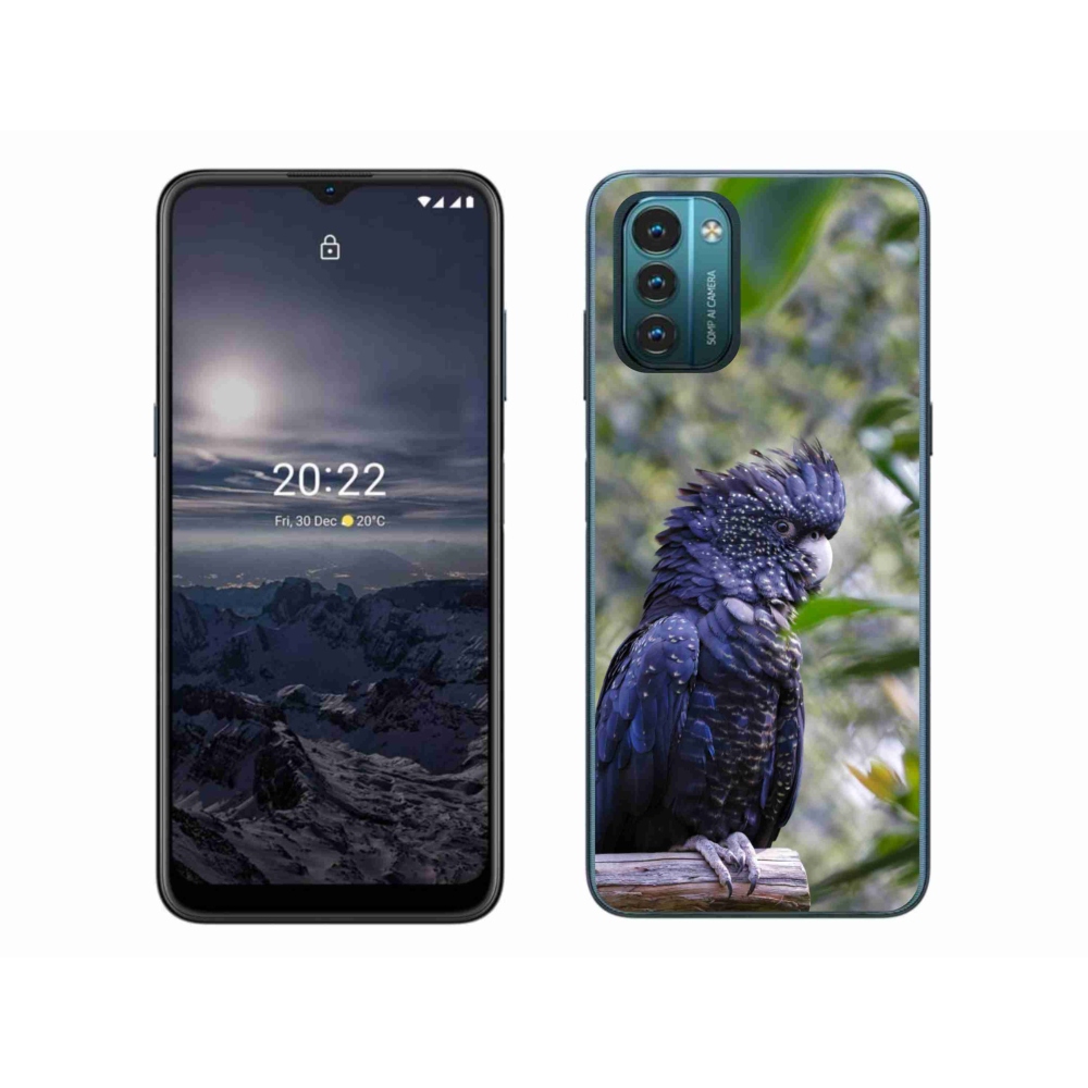 Gelový kryt mmCase na Nokia G11/G21 - papoušek kakadu černý