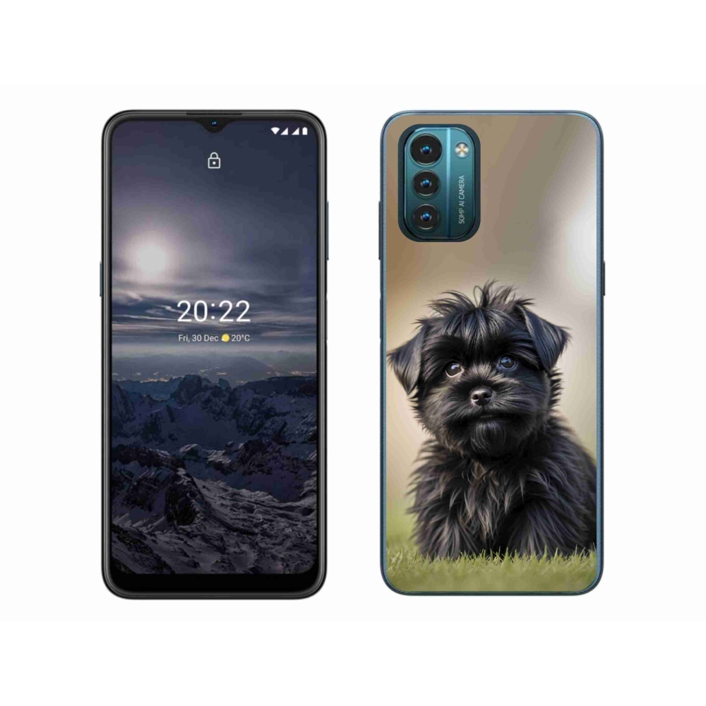 Gelový kryt mmCase na Nokia G11/G21 - roztomilý černý pejsek