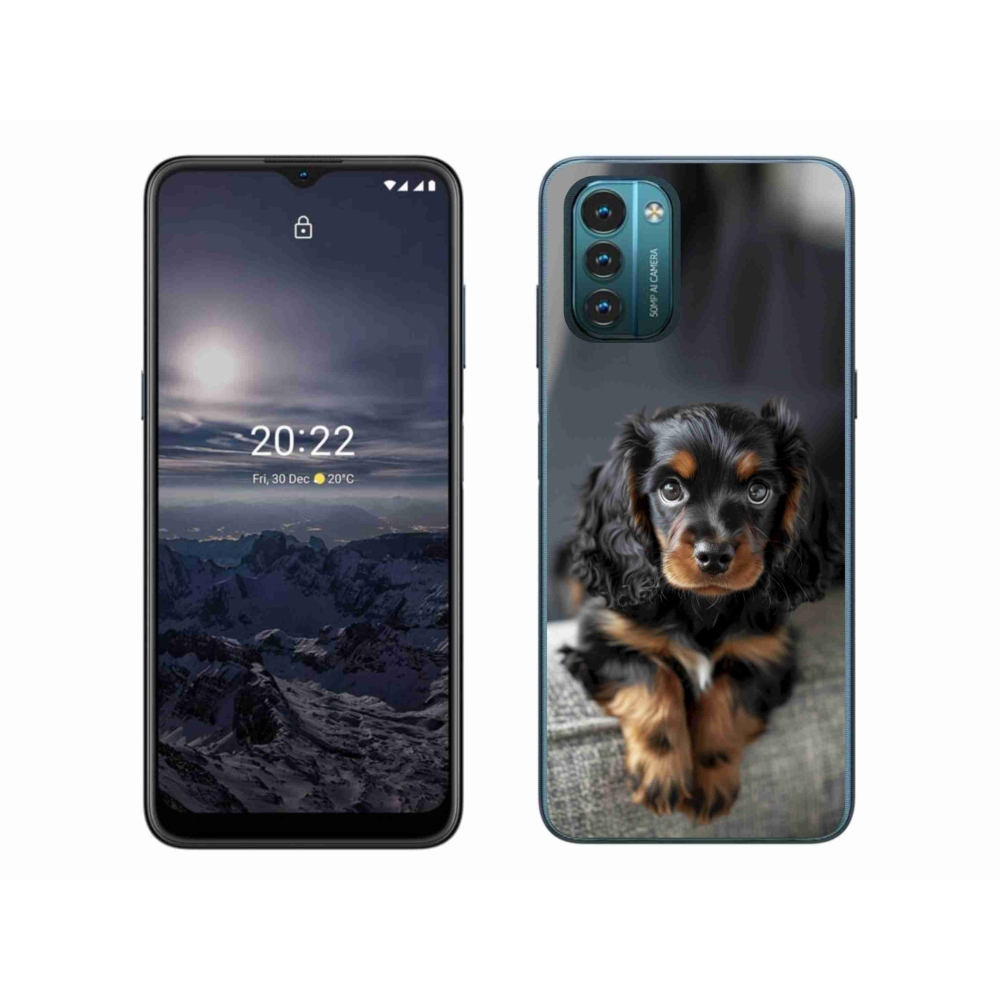 Gelový kryt mmCase na Nokia G11/G21 - roztomilý dlouhosrstý jezevčík
