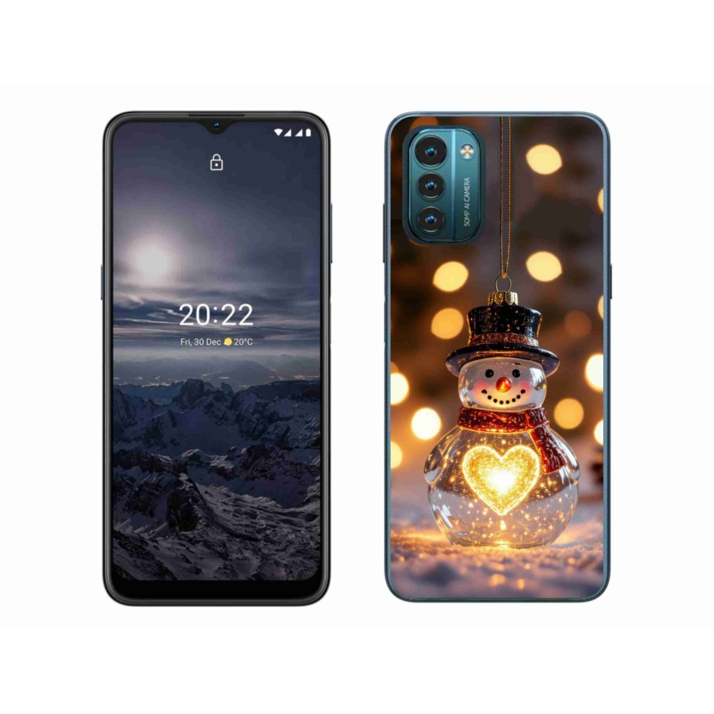 Gelový kryt mmCase na Nokia G11/G21 - svítící vánoční sněhulák