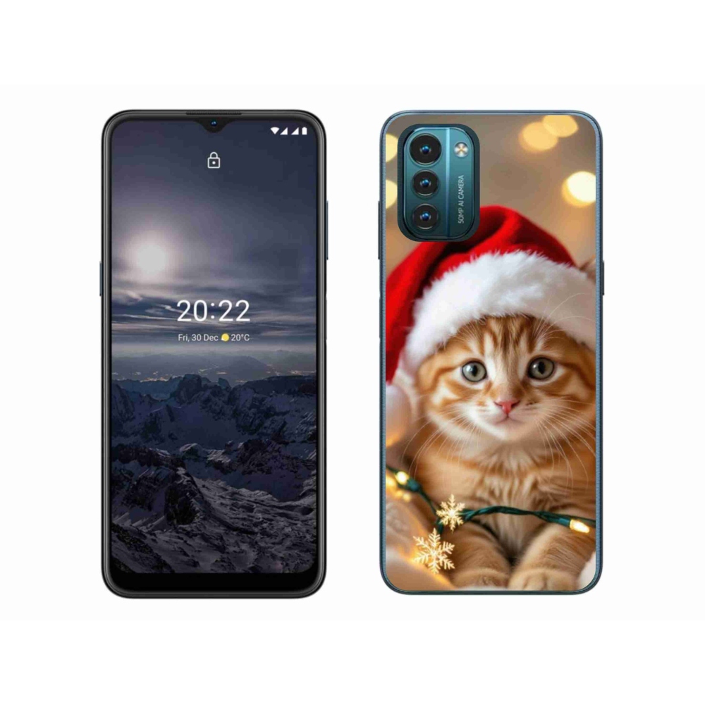 Gelový kryt mmCase na Nokia G11/G21 - vánoční kotě