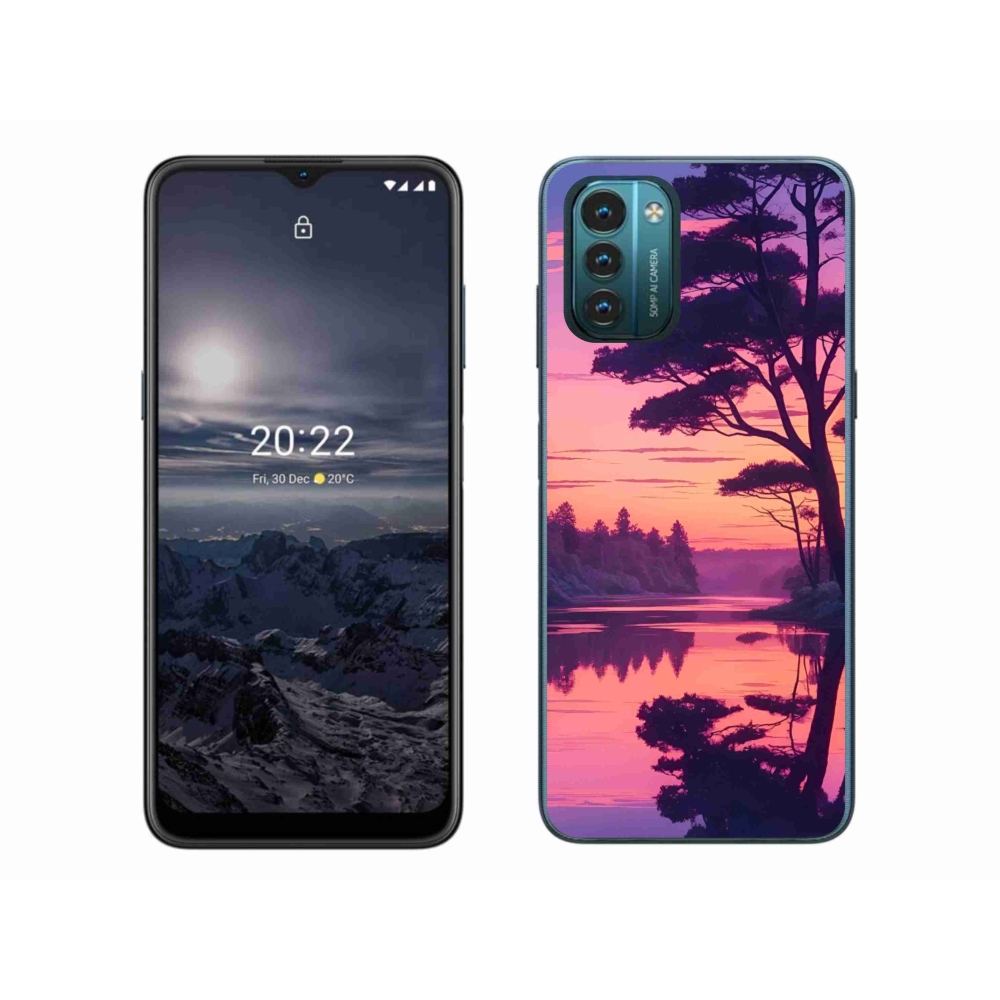 Gelový kryt mmCase na Nokia G11/G21 - západ slunce nad jezerem