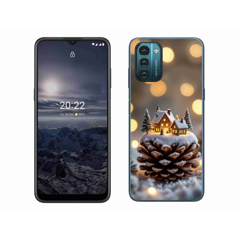 Gelový kryt mmCase na Nokia G11/G21 - zimní vesnička