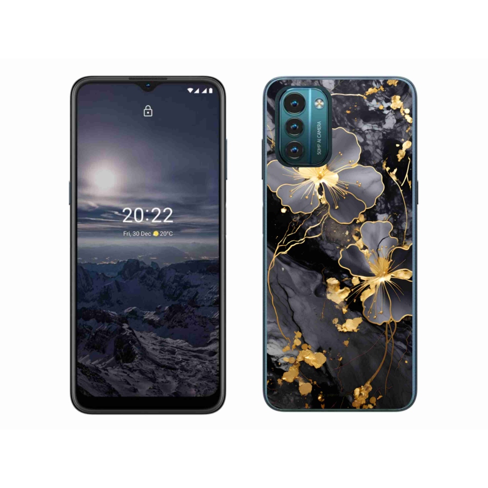 Gelový kryt mmCase na Nokia G11/G21 - zlaté květy