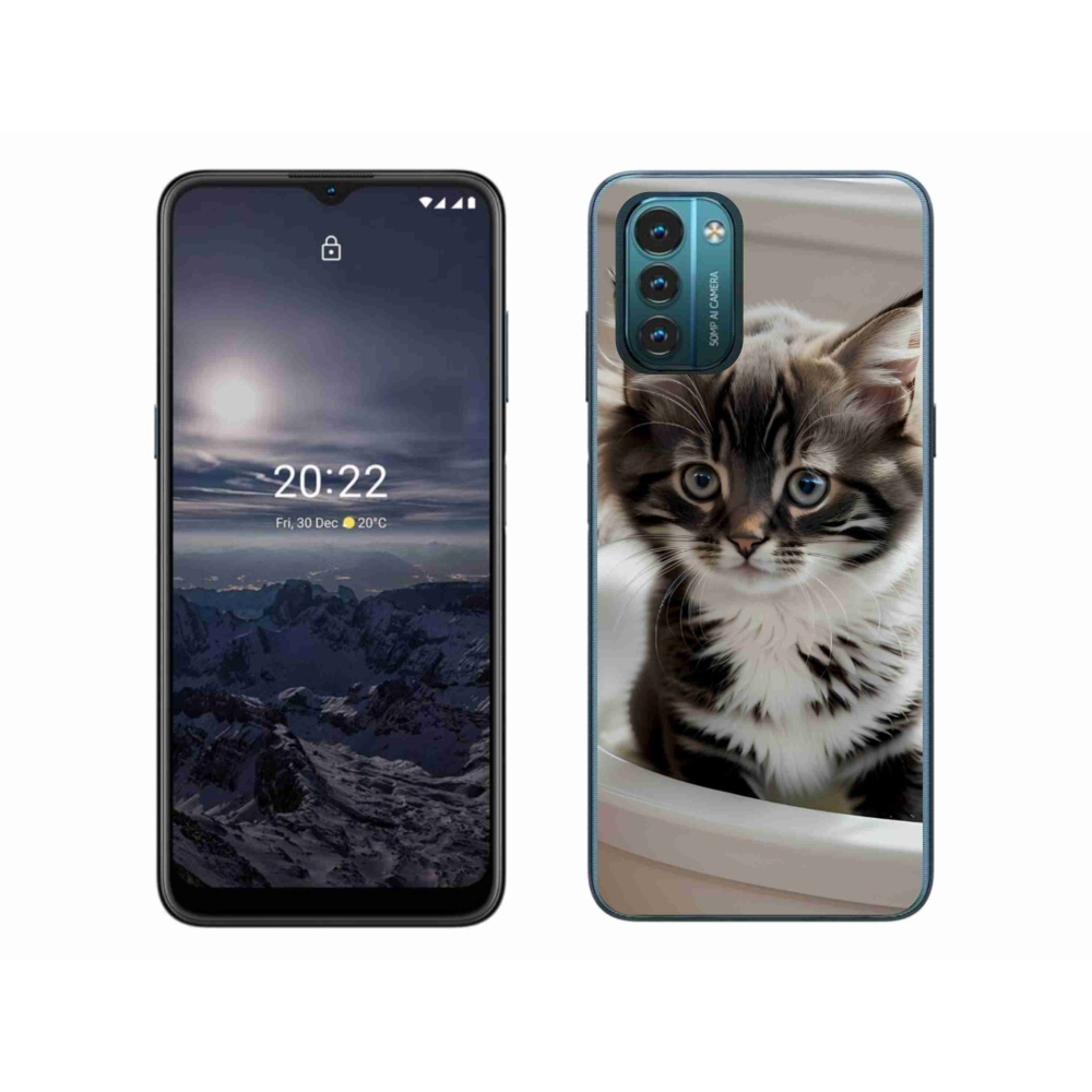 Gelový kryt mmCase na Nokia G11/G21 - zvědavé kotě