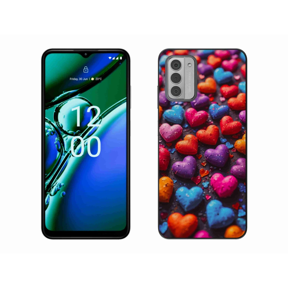 Gelový kryt mmCase na Nokia G42 - barevná srdce