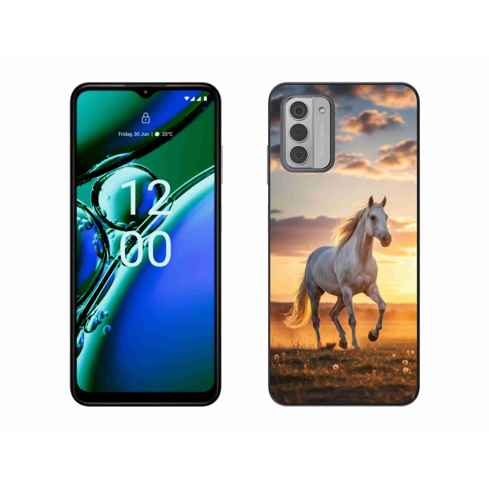 Gelový kryt mmCase na Nokia G42 - běžící bílý kůň 2