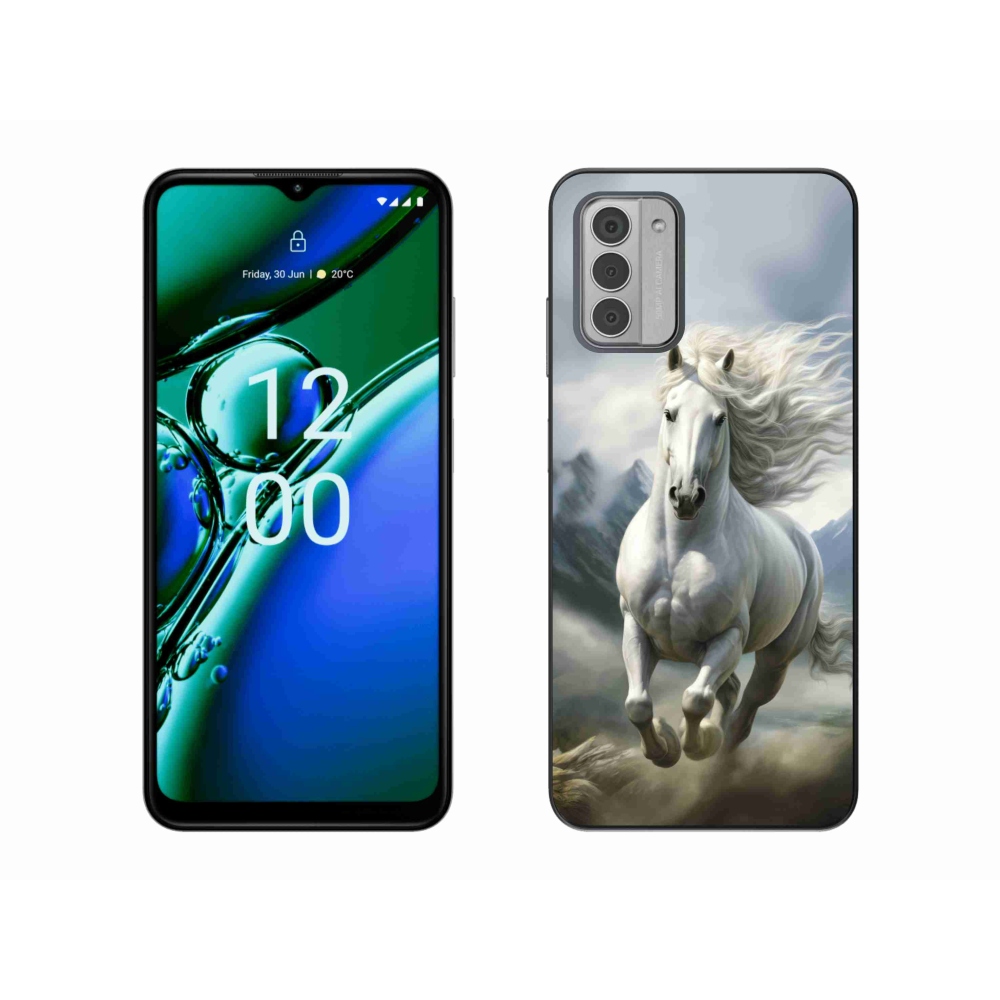 Gelový kryt mmCase na Nokia G42 - běžící bílý kůň 3
