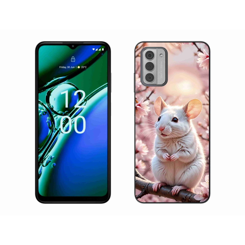 Gelový kryt mmCase na Nokia G42 - bílá myš na větvi