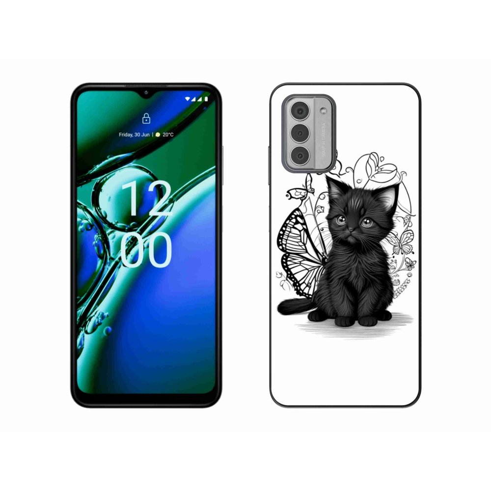 Gelový kryt mmCase na Nokia G42 - černé kotě