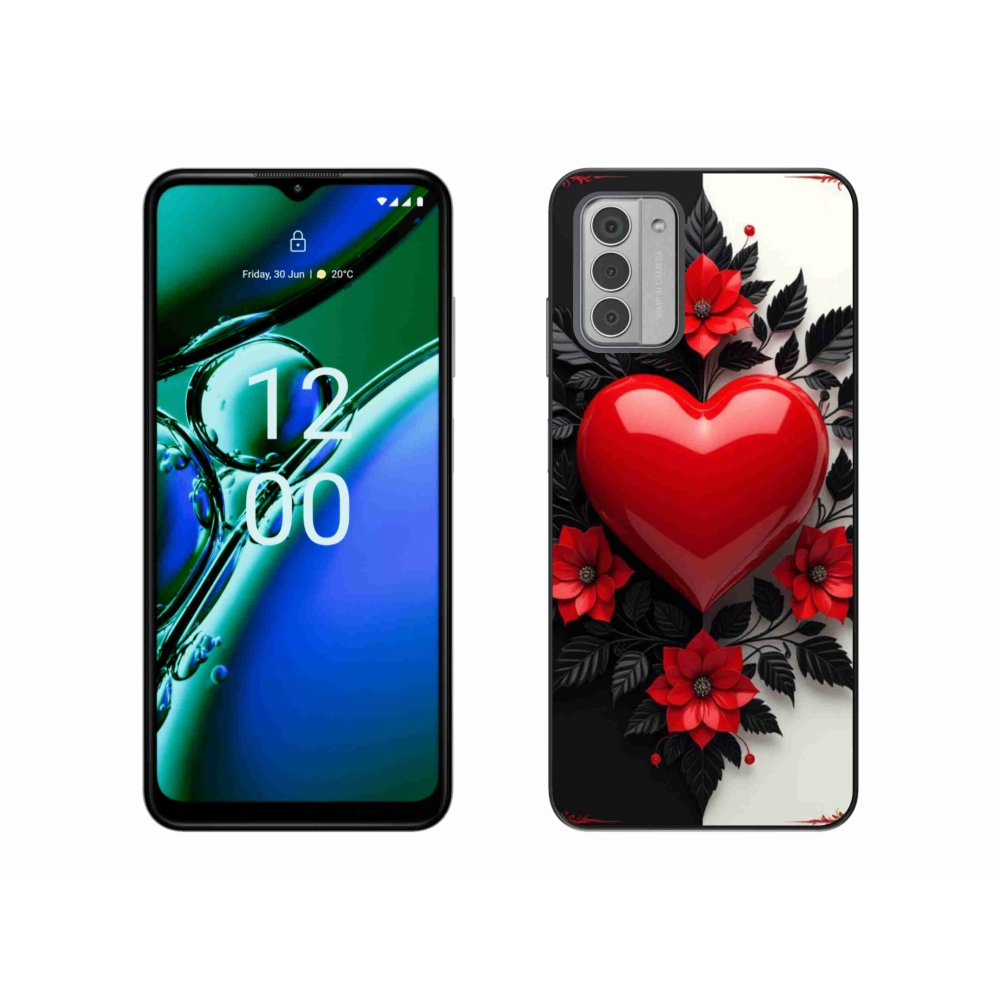 Gelový kryt mmCase na Nokia G42 - červené srdce